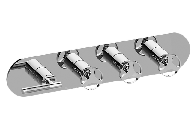 Graff - Harley Round M-Series Valve Trim with Four Handles (Horizontal Orientation)