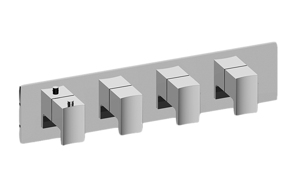 Graff - Sade/Targa Square M-Series Valve Trim with Four Handles (Horizontal Orientation)
