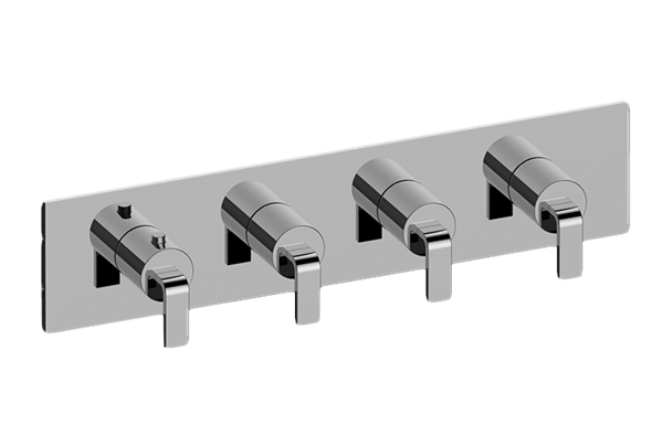 Graff - Immersion Square M-Series Valve Trim with Four Handles (Horizontal Orientation)