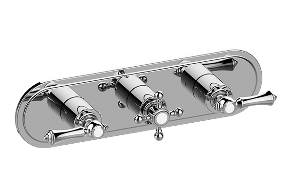 Graff - Adley Traditional M-Series Valve Trim with Three Handles (Horizontal Orientation)