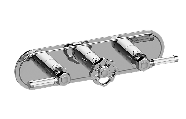 Graff - Vintage Traditional M-Series Valve Trim with Three Handles (Horizontal Orientation)