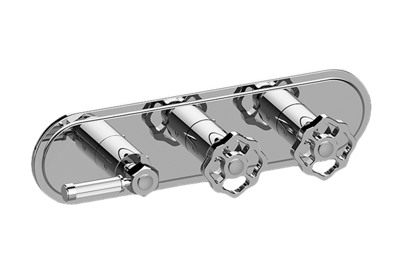 Graff - Vintage Traditional M-Series Valve Trim with Three Handles (Horizontal Orientation)
