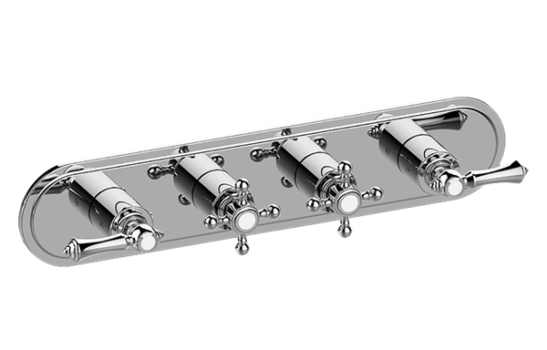 Graff - Adley Traditional M-Series Valve Trim with Four Handles (Horizontal Orientation)