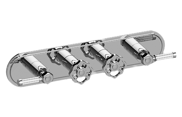 Graff - Vintage Traditional M-Series Valve Trim with Four Handles (Horizontal Orientation)