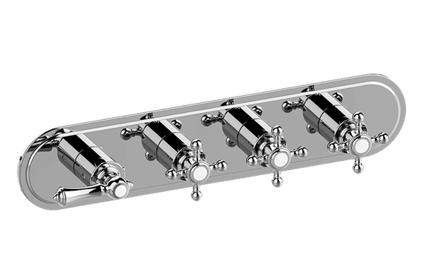 Graff - Adley Traditional M-Series Valve Trim with Four Handles (Horizontal Orientation)
