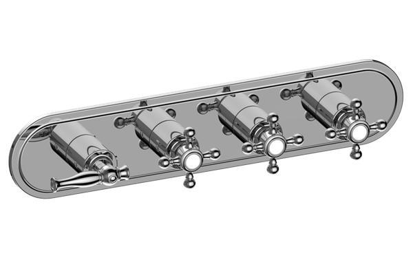 Graff - Lauren Traditional M-Series Valve Trim with Four Handles (Horizontal Orientation)