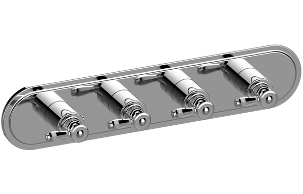 Graff - Topaz Traditional M-Series Valve Trim with Four Handles (Horizontal Orientation)