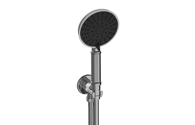 Graff - Riva Traditional Handshower with Wall Bracket and Integrated Wall Supply Elbow Fluted Knurled