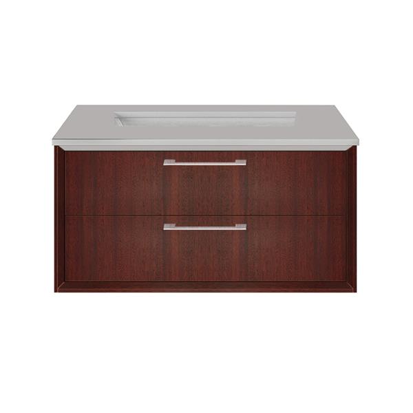 Lacava - Gemelli Cabinet Of Wall-Mount Under-Counter Vanity Featuring One Drawer And Solid Surface Countertop