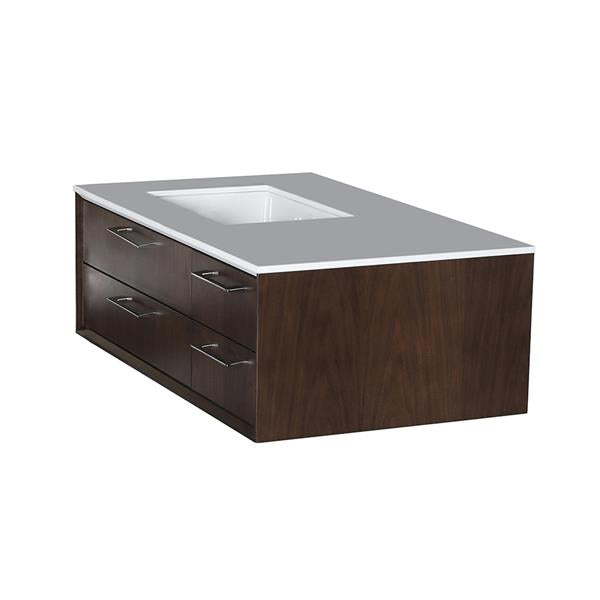Lacava - Gemelli Cabinet Of Wall-Mount Under-Counter Vanity Featuring Three Drawers And Solid Surface Countertop With A Cut-Out For