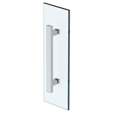 Watermark - Rectangular 18 Inch Shower Door Pull/ Glass Mount Towel Bar