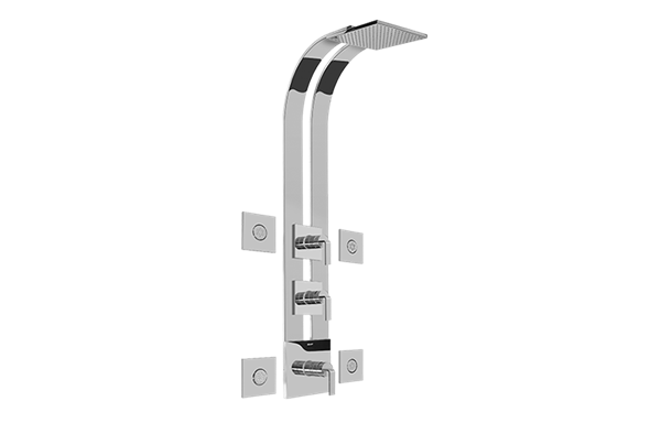 Graff - Immersion Square Thermostatic Ski Shower Set w/Body Sprays - Trim Only