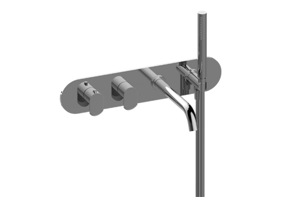Graff - Phase Wall-Mounted M-Series Thermostatic System - Tub Spout and Handshower - Trim Only