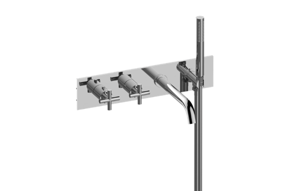 Graff - M.E./Terra Wall-Mounted M-Series Thermostatic System - Tub Spout and Handshower - Trim Only