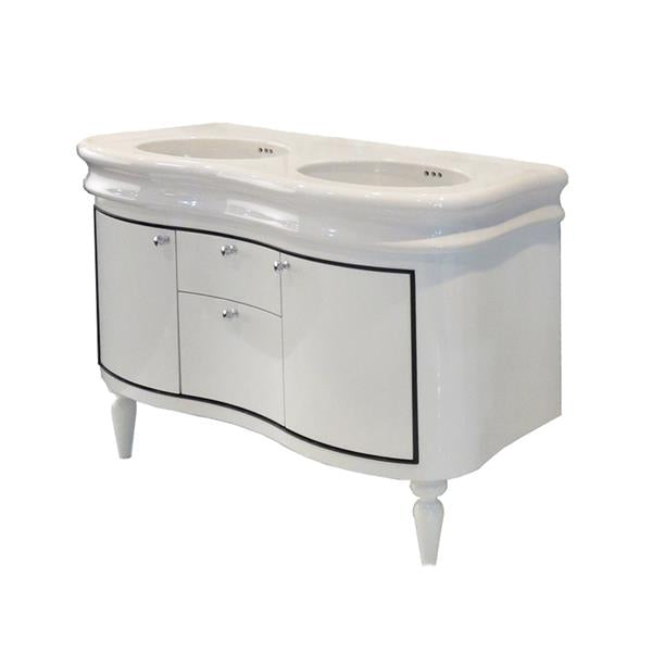 Lacava - Lirico Wall-Mount Under-Counter Double Vanity With Two Side- Doors And Two - Center Drawers