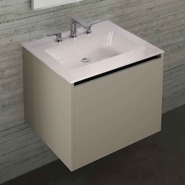 Lacava - Kubitop Vanity Top Solid Surface Bathroom Sink With Overflow