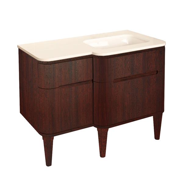 Lacava - Eleganza Wall-Mount Under Counter Vanity With Three Routed Finger Pull Drawers
