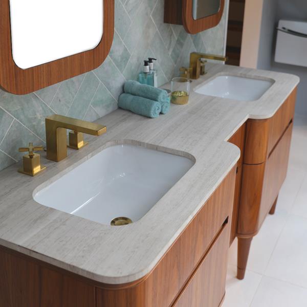 Lacava - Eleganza Quartz Countertop For Vanity H275. W: 60 Inch, D: 22 Inch, H: 3/4 Inch