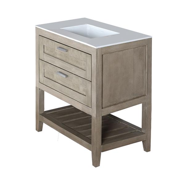 Lacava - Stile Free Standing Under-Counter Vanity With Two Drawers(Knobs Included) And Slotted Shelf In Wood