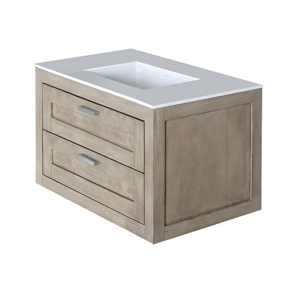 Lacava - Stile Wall-Mount Under-Counter Vanity With Two Drawers (Knobs Included). Under-Mount Sink 5452Un