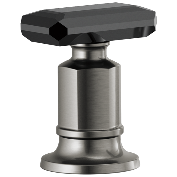 Brizo - Invari Roman Tub Faucet Black Crystal Knob Handle Kit