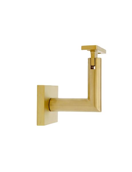 Linnea - Glass Mount Hand Rail Bracket with Flat Clamp and Square Rose