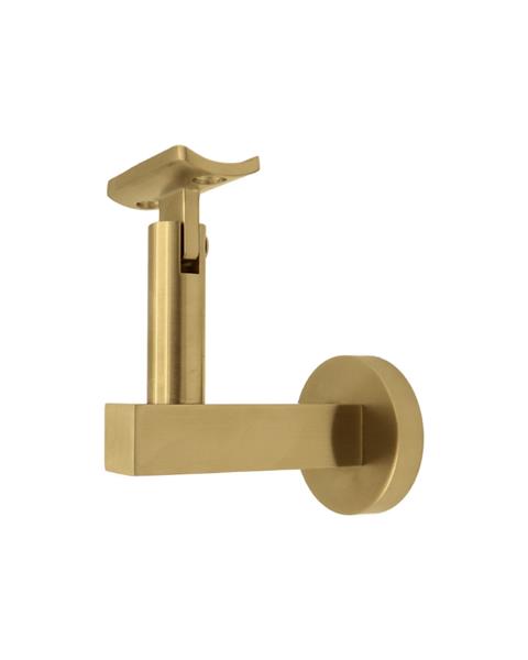Linnea - Glass Mount Hand Rail Bracket with Curve Clamp and Round Rose