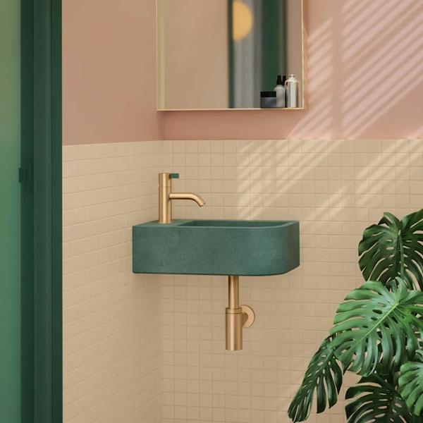 Kast - Juno Countertop/Wall Mount Basin, RH Bowl, Includes Wall Brackets