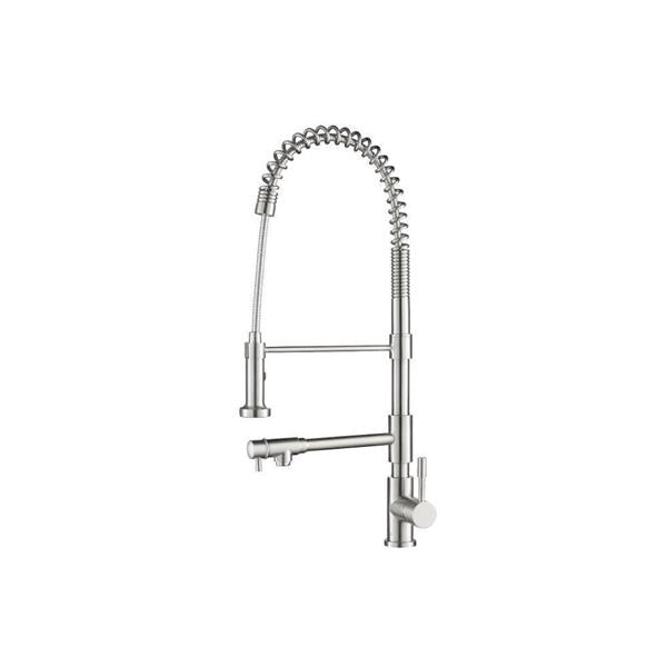Flusso - Professio - F - Professional Stainless Steel Kitchen Faucet With Pull Out & Pot Filler