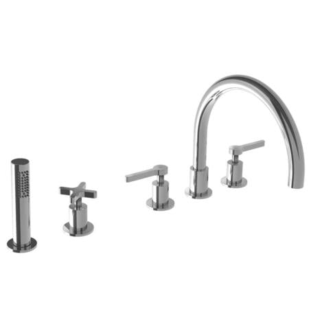 Lefroy Brooks - Kafka Lever 5-Hole Bath Trim With Pull-Out Hand Shower
