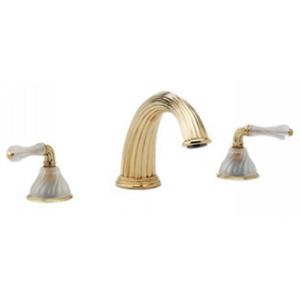 Phylrich - Mirabella Deck Mounted Tub Set Frosted Crystal Handles - Trim Only