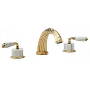 Phylrich - Valencia Deck Mounted Tub Set White Marble Lever Handles - Trim Only