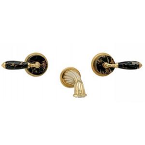 Phylrich - Valencia Wall Tub Set Black Marble Lever Handles - Trim Only