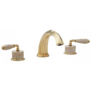 Phylrich - Valencia Deck Mounted Tub Set Beige Marble Lever Handles - Trim Only