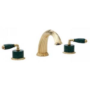 Phylrich - Valencia Deck Mounted Tub Set Green Marble Lever Handles - Trim Only