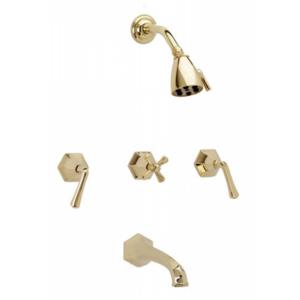 Phylrich - Le Verre La Crosse Three Handle Tub and Shower Set - Trim Only