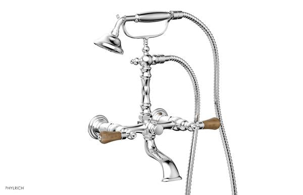 Phylrich - Regent Exposed Tub & Hand Shower - Montaione Brown Onyx Handles