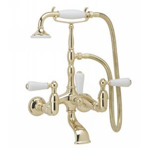 Phylrich - Old Tyme Wall Mounted Exposed Tub & Shower, Porcelain Lever Handles