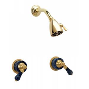 Phylrich - Regent Two Handle Shower Set, Bleu Sodalite Handle - Trim Only