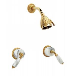 Phylrich - Valencia Two Handle Shower Set White Marble Lever Handles - Trim Only