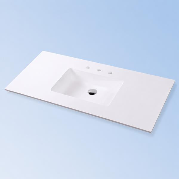 Lacava - Kubitop Vanity Top Solid Surface Bathroom Sink With Overflow