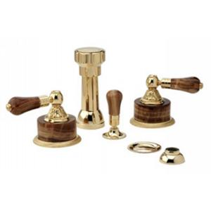 Phylrich - Versailles Four Hole Bidet set W/Vertical Spray, Brown Onyx Handle