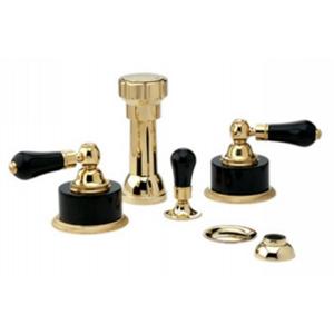 Phylrich - Regent Four Hole Bidet set W/Vertical Spray, Black Onyx Handle
