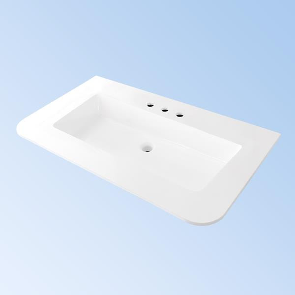 Lacava - Kubitop Vanity-Top Sink Made Of Solid Surface, With An Overflow
