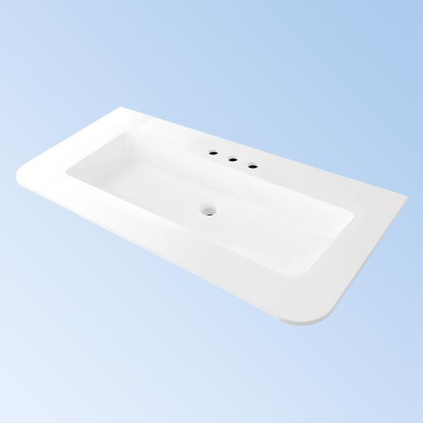 Lacava - Kubitop Vanity-Top Sink Made Of Solid Surface, With An Overflow