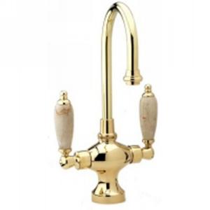 Phylrich - Bar Faucets Single Hole Bar Faucet, 5IN Spout - Beige Marble Lever Handles