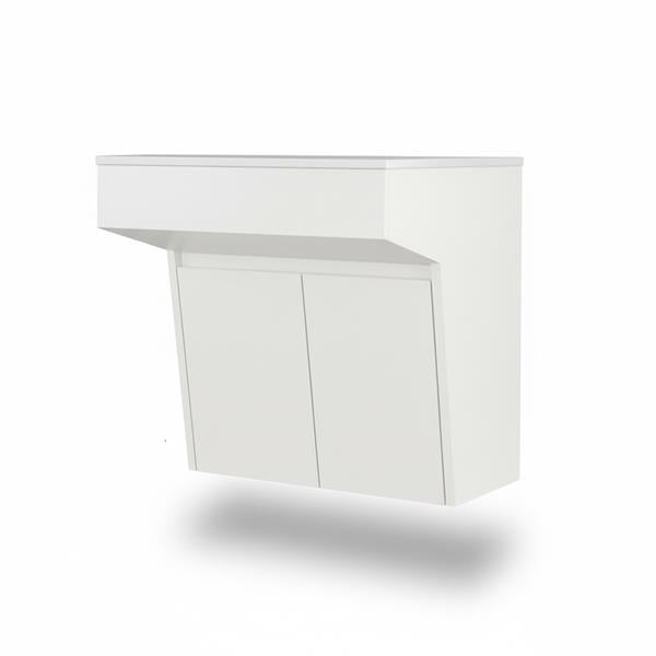 Lacava - Kubitop 22 Inch Wall-Mount Vanity With Two Doors And Fingerpull Openings