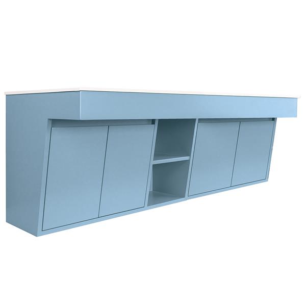 Lacava - Kubitop 19 Inch, Wall-Mount Vanity With Four Doors, One Cubby With Shelf And Fingerpull Openings