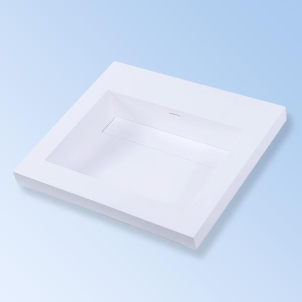 Lacava - Kubista Vanity-Top Bathroom Sink Made Of Solid Surface, With An Overflow And Decorative Drain Cover