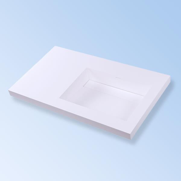 Lacava - Kubista Vanity-Top Bathroom Sink Made Of Solid Surface, With An Overflow And Decorative Drain Cover